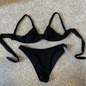 Black ribbed shein swimsuit Large